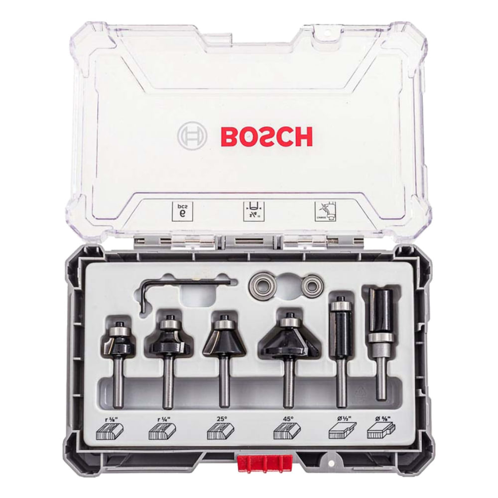 Jogo de Fresas para Tupia Encaixe 1-4 com 6 Pecas Bosch 76411_0